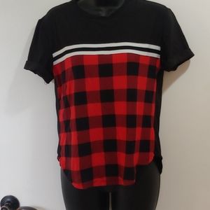 Small red/black plaid top
